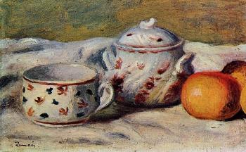 皮埃爾 奧古斯特 雷諾阿 Still Life with Cup and Sugar Bowl